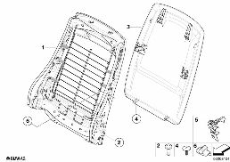 FRONT SEAT BACKREST FRAME/REAR PANEL diagram for BMW 3 Series E92 LCI 328xi