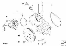Pompa wody ukł. chłodn./termostat diagram for BMW 7 Series E66 760Li