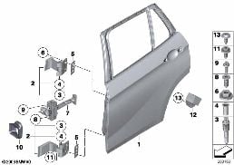 REAR DOOR - HINGE/DOOR BRAKE diagram for BMW X1 E84 18i