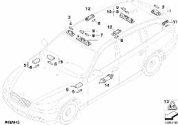 VARIOUS LAMPS diagram for BMW 5 Series E60 LCI 523i