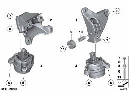 Suspension moteur diagram for BMW 5 Series F18 LCI 535Li