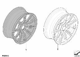 Individual LM Rad M Doppelspeiche 220 diagram for BMW 3 Series E90 LCI M3