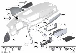 MOUNTING PARTS, I-PANEL, TOP diagram for BMW X1 E84 20i