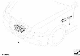 กระจังหน้าเฉพาะรุ่น, ด้านหน้า diagram for BMW 3 Series E90 LCI M3