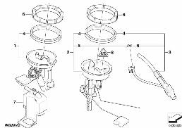 FUEL PUMP AND FUEL LEVEL SENSOR diagram for BMW 3 Series E46 318i