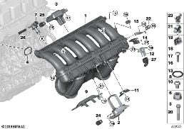 INTAKE MANIFOLD SYSTEM diagram for BMW 3 Series E92 LCI 330i