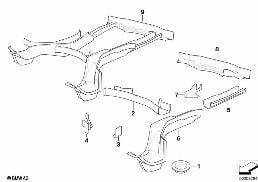 REAR FLOOR PARTS diagram for BMW 8 Series E31 850Ci