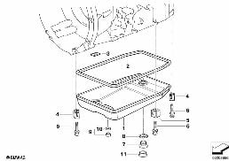 A5S310Z OIL PAN diagram for BMW 7 Series E38 725tds