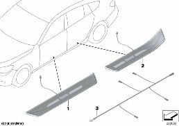 Μεταγ. τοποθέτ. λωρίδας μαρσπιέ φωτιζόμ. diagram for BMW 5 Series F07 GT 535iX