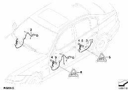 DOOR CABLE HARNESSES diagram for BMW 3 Series E90 318d