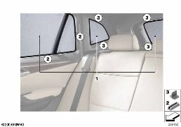 SUN VISOR, FOLDING diagram for BMW X1 E84 23dX