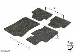 RUBBER FLOOR MATS diagram for BMW X1 E84 23dX