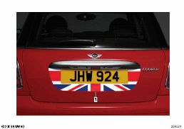 Rear number plate decals diagram for BMW MINI R56 One