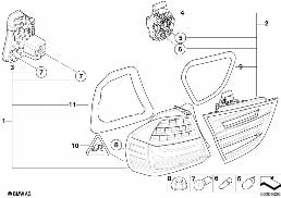 REAR LIGHT diagram for BMW 3 Series E90 LCI 318i