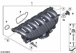 INTAKE MANIFOLD SYSTEM diagram for BMW 1 Series F21 M135i