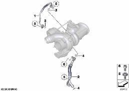 OIL SUPPLY EXHAUST TURBOCHARGER diagram for BMW 1 Series F21 M135i