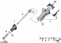 STEERING COLUMN MAN.ADJUST./MOUNT. PARTS diagram for BMW 5 Series F10 LCI 530d