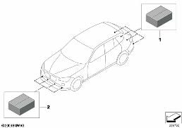INSTALL.KIT, PARK DISTANCE CONTROL diagram for BMW X1 E84 23dX