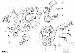 Przeł. bieg. na kol. kier./sterownik diagram for BMW 7 Series E65 745i