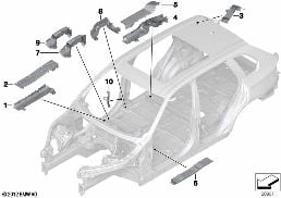 ハーネスカバー/ハーネスダクト diagram for BMW X6 E71 30dX