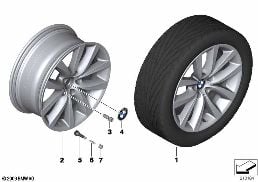 BMW LA WHEEL V-SPOKE 331 - 19'' diagram for BMW 5 Series F11 LCI 520d