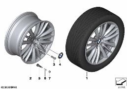 BMW LA WHEEL W-SPOKE 332 - 19'' diagram for BMW 5 Series F11 LCI 520d