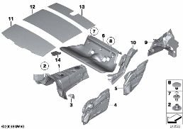 SOUND INSULATING REAR diagram for BMW X1 E84 20i