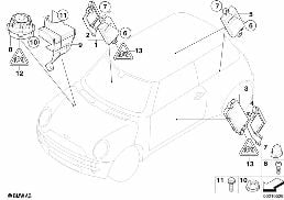 防盜報警系統 diagram for BMW MINI Cabrio R52 Cooper