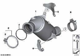 ENGINE-SIDE CATALYTIC CONVERTER diagram for BMW 5 Series F11 535i