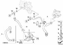 냉각 시스템-배기-터보차저 diagram for BMW MINI Clubman R55 Coop.S JCW