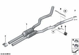 CENTER MUFFLER diagram for BMW 5 Series F11 535i