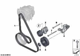 BELT DRIVE WATER PUMP/ALTERNATOR diagram for BMW 6 Series F12 LCI 650i
