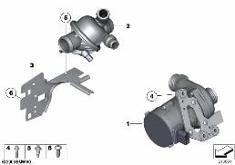 WATERPUMP - THERMOSTAT diagram for BMW 5 Series F10 530i