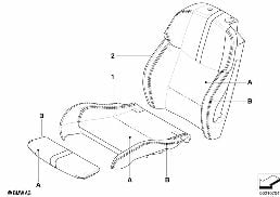ที่หุ้มที่นั่งแบบสปอร์ตด้านหน้า, แยกชิ้น diagram for BMW 3 Series E90 LCI M3