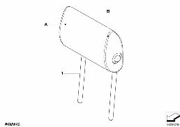 พนพ.ศีรษะแบบพับได้เฉพาะรุ่น,ตรงกลางหลัง diagram for BMW 3 Series E90 LCI M3
