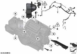 ELECTRIC PARTS FOR AC UNIT diagram for BMW X5 E70 LCI 30dX