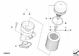 LUBRICATION SYSTEM-OIL FILTER diagram for BMW 3 Series E90 316i