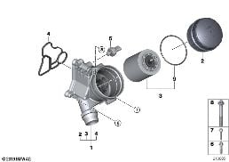LUBRICATION SYSTEM-OIL FILTER diagram for BMW 3 Series E90 328i