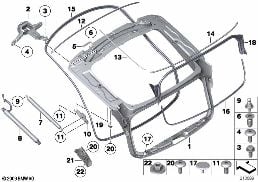 TRUNK LID, TOP diagram for BMW 5 Series F07 GT 550iX 4.0