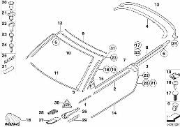 EXTERIOR TRIM / GRILLE / SEALS diagram for BMW 3 Series E93 335i