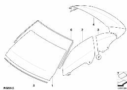 GLAZING diagram for BMW 3 Series E93 335i