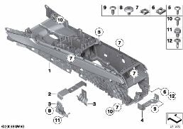 Taşıyıcı orta konsol diagram for BMW 7 Series F03 750LiS
