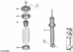 REAR SPRING STRUT MOUNTING PARTS diagram for BMW 5 Series F10 LCI 520i