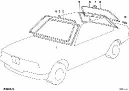 WINDOW MOUNTING PARTS diagram for BMW 6 Series E24 633CSi