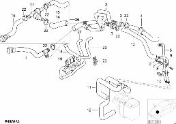 Węże-pompa-zawór/Autom. klimat. diagram for BMW 5 Series E39 520d