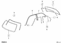 WINDOW MOUNTING PARTS diagram for BMW 7 Series E23 733i
