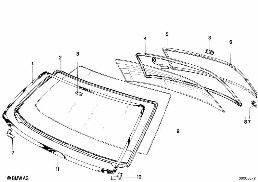 WINDOW MOUNTING PARTS diagram for BMW 7 Series E23 733i
