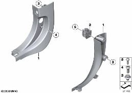 TRIM PANEL LEG ROOM diagram for BMW 5 Series F11 550i