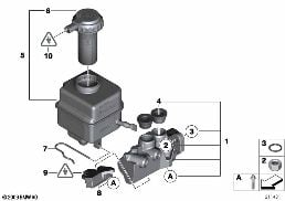 BRAKE MASTER CYLINDER/EXPANSION TANK diagram for BMW 7 Series F01 LCI Hybrid 7