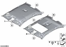 车顶衬里 diagram for BMW 5 Series F10 530dX